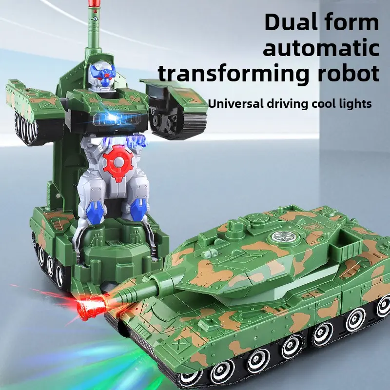Electric Deformation Tank, Robot Car, Universal, Boy Police Car, Children, Engineering Toy Car Giftdrift