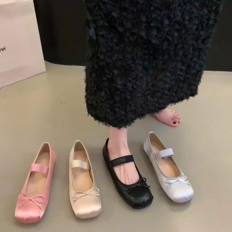 Giày Múa Ba Lê Cổ Điển Phong Cách Cổ Điển, Hàng Mới Về Mùa Lò Xo Dongdaemun, Phong Cách Thanh Lịch, Giày Da Nhỏ Giày Gót Cắt Thấp, Dành Cho Nữ, 2024 0