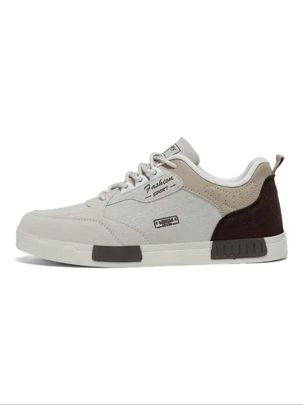 Men's Fashionable Lace Up Low Top Sneakers, Casual Comfortable Breathable Sports Shoes, Male All-match Round Toe Skate Shoes for Daily Wear 6