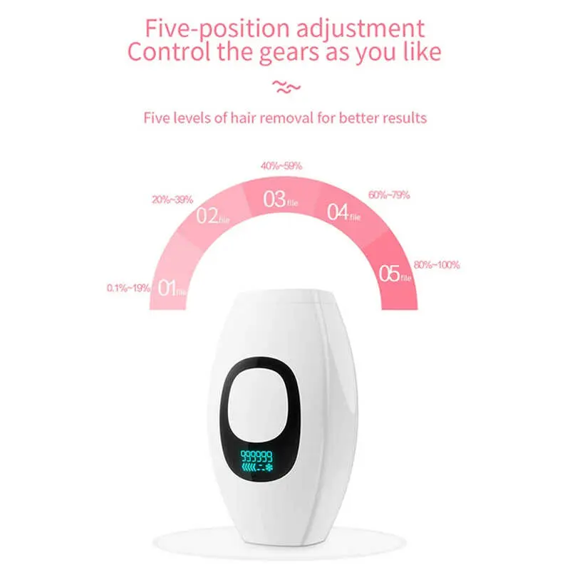 Máy tẩy lông IPL, dành cho phụ nữ, tẩy lông xung LCD, tẩy lông bằng laser, không đau, tông đơ 99999 Cạo Râu 2