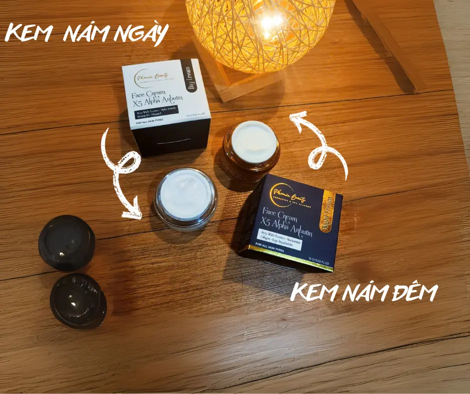 Bộ Kem Nám x5 Alpha Arbutin Ngày Và Đêm Phoenix Beauty