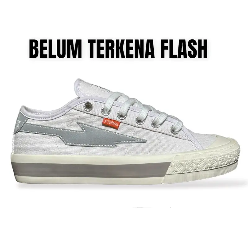 Sepatu Sneakers Pria Wanita015 XternalStepSure Mitterns Storm White Reflective canvas casual Kasual Putih Shoes 2