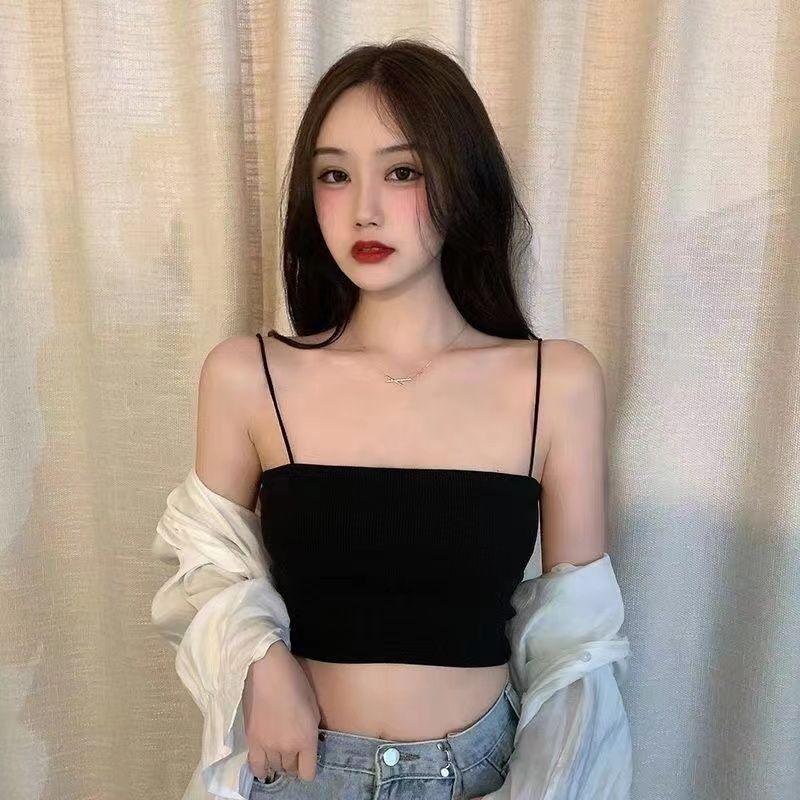 Product Introduction of Solid Color Anti-Exposure Half-Length Small Sling Cropped Tank Top Women Short Bottoming Shirt Wrapped Chest Tube Top Women 13