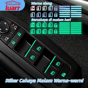 [Luarr]   Stiker lampu fosfor tombol saklar fungsi mobil / stiker lampu berbentuk saklar jendela mobil / stiker tahan air dan tahan aus yang menyala di malam hari
