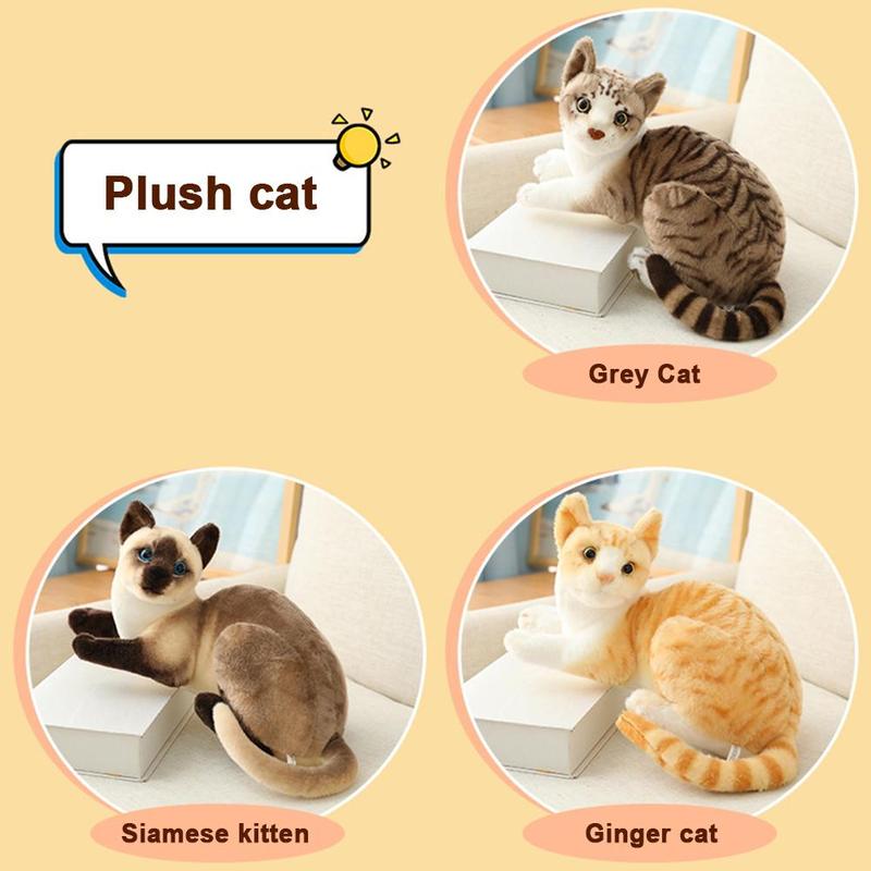 Simulation Cat Plush Toy Simulation Cat Realistic Short Plush Doll Doll Cat F8F6 6