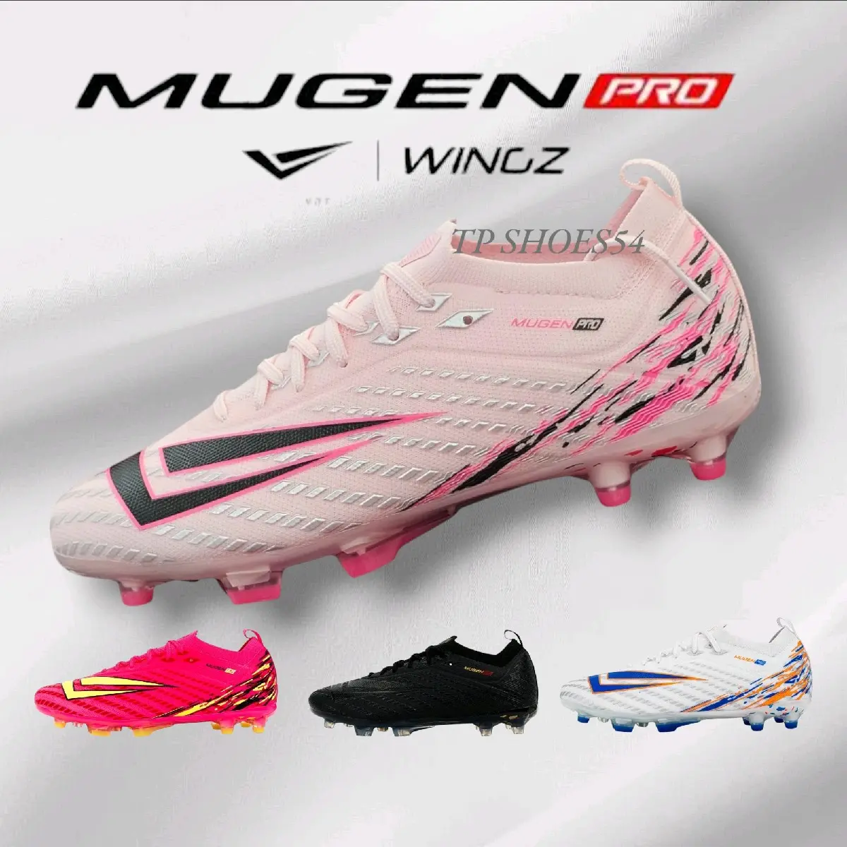 รองเท้าสตั๊ด Wingz MUGEN PRO ตัวท็อป Flyknit น้ำหนักเบา แถมเชือกและถุงผ้า SIZE 35 - 45