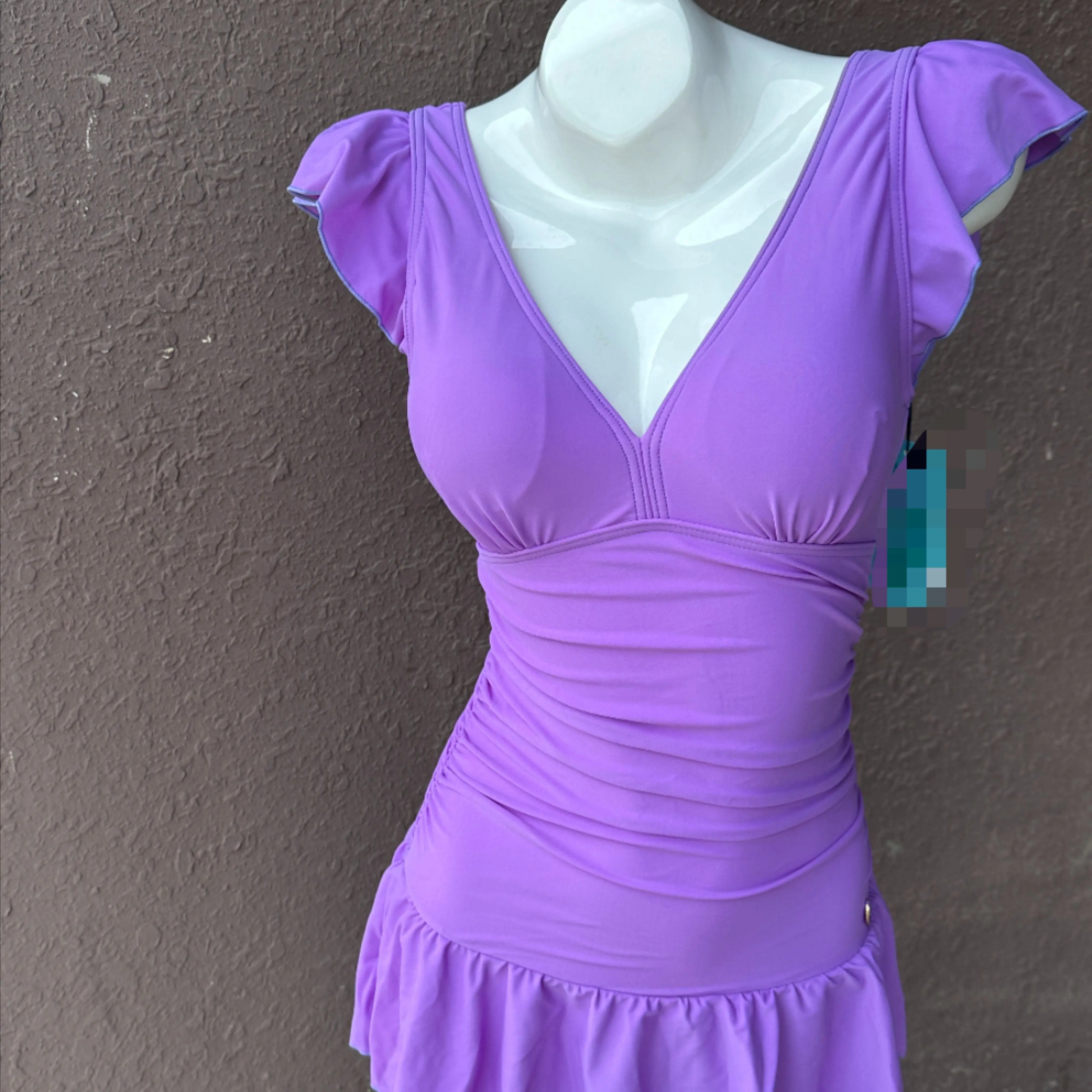 & Conservative Classic Multicolor Purple Good-looking Trendy Small-Fresh Beauty Back Swimming Holiday Hot Spring Seaside Beach Swimsuit