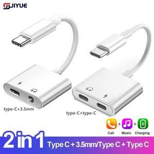 Penyesuai Kabel AUX, Untuk Samsung S20, S21, Ultra Note 20, 10 Plus, Penyambung USB C ke Double Type C, Bicu 3.5 mm, Caj, Pemisah 2 Dalam 1 Phone Telefon