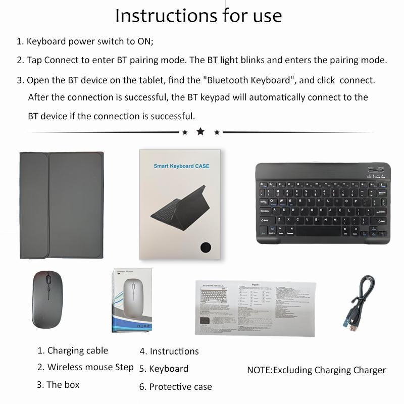 Product Introduction of Tablet Keyboard Set, Detachable Keyboard Set with Protective Cover & Mouse, Anti-fouling & Scratch Protective Cover with Pencil Slot, Tablet Keyboard for iPad Pro 11inch M4(2024) 3