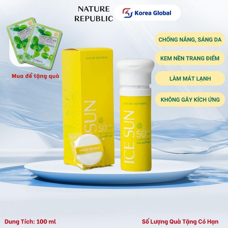 KEM CHỐNG NẮNG ICE PUFF SUN MERSENNE BEAUTE PHA LÊ TUYẾT SPF50+ PA+++