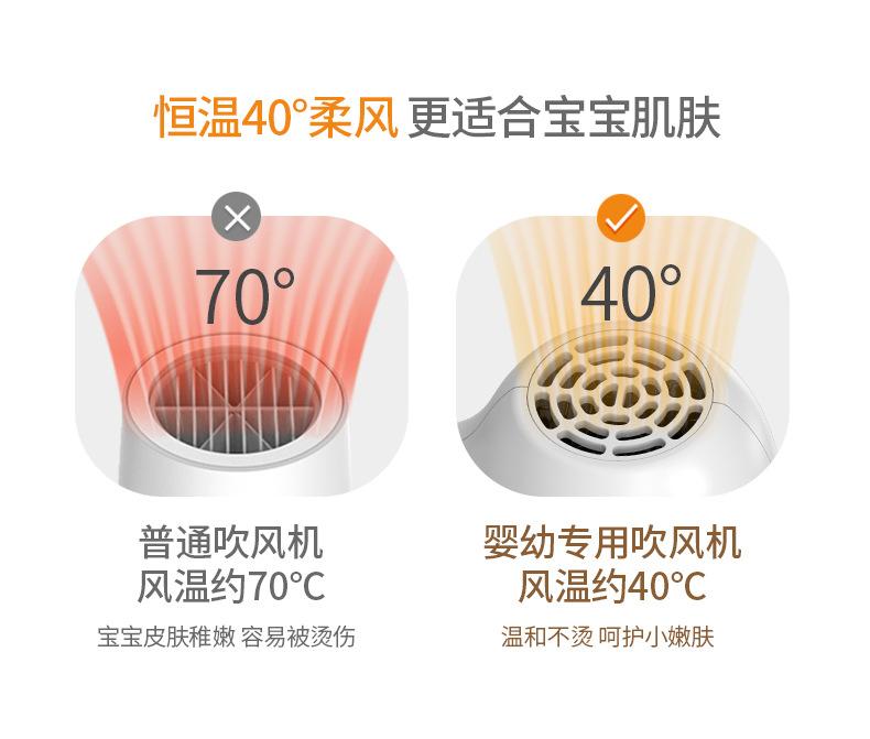 Product Introduction of Baby Hair Dryer Wireless Hair Dryer Baby Blowing Pp Two-Speed Adjustment Heating and Cooling Air Mini Hair Dryer Hair Dryer 4