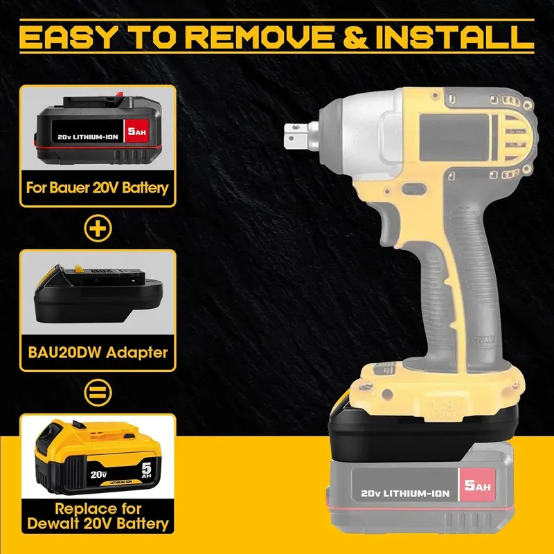 BAU20DW Lithium Battery Converter, Battery Converter for Dewalt 18V 20V Lithium Battery, Cordless Tool Accessories 2