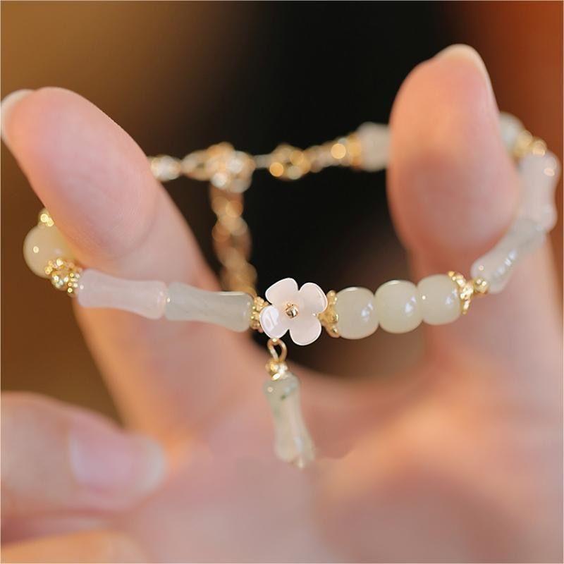 Vòng Tay Quyến Rũ, Nở Hoa, Đồ Trang Sức Đính Cườm Lấy Cảm Hứng Từ Tre Thanh Lịch, Quà Tặng BFF, Đồ Trang Sức Làm Sáng Da 3