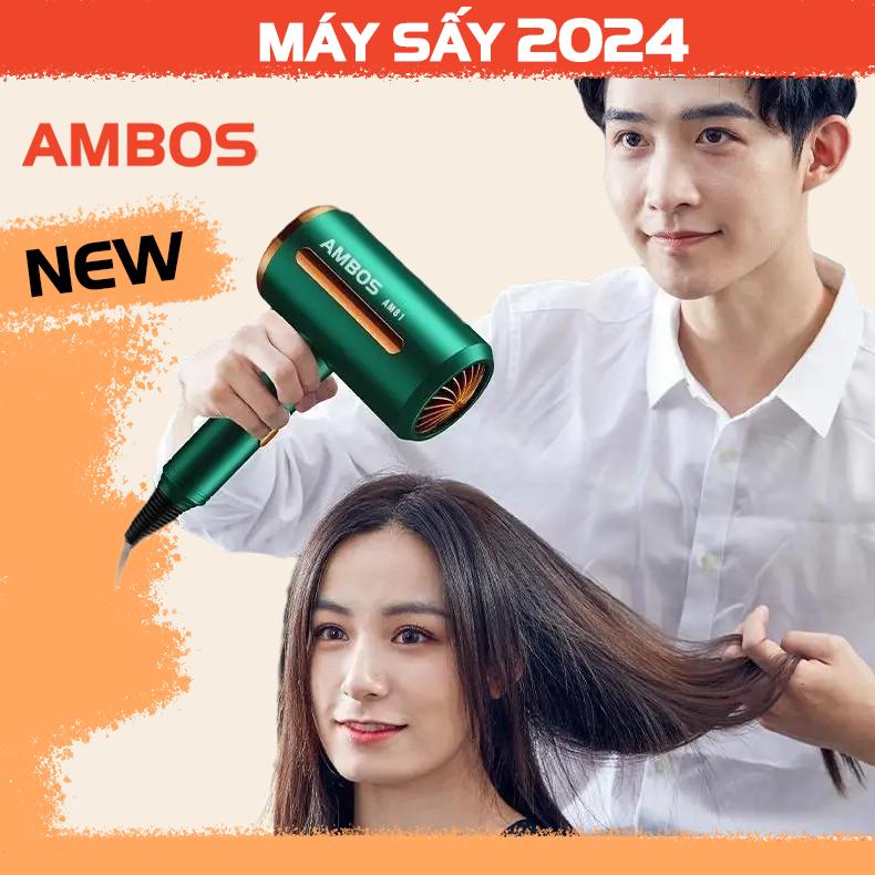 Máy sấy tóc AMBOS có 3 chế độ sấy mát ấm nóng lực gió mạnh, có bảo vệ quá nhiệt an toàn khi sử dụng, sấy ion âm giúp tóc mềm mượt, bảo hành 6 tháng toàn quốc