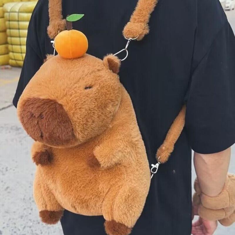 Ba lô Capybara, Thiết kế dễ thương, Túi đeo vai hoạt hình thời trang, dành cho bé gái, Rộng rãi cho sinh viên đại học 0