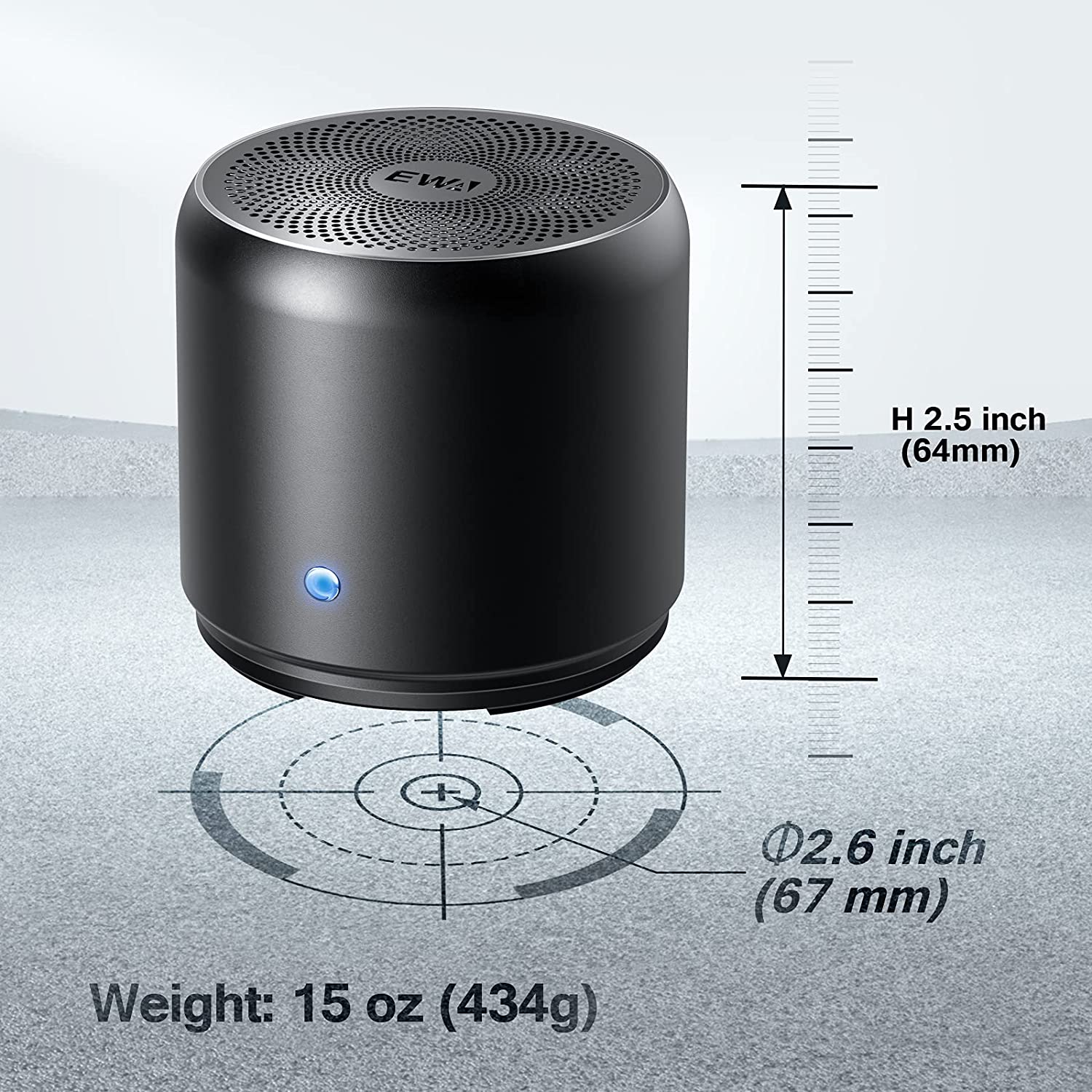 EWA Portable Bluetooth Speaker 8W StormBox Blast Outdoor Wireless Speaker Dual Stereo Party Camping Speaker 1200 mAh 4H Playtime