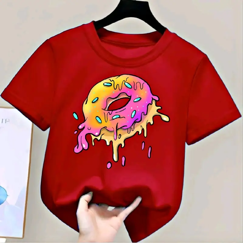 Kaos Anak Donat Kaos Anak Ideal Usia 2-10 Tahun Combed Perempuan Katun Baju Baju Motif Fashion 3