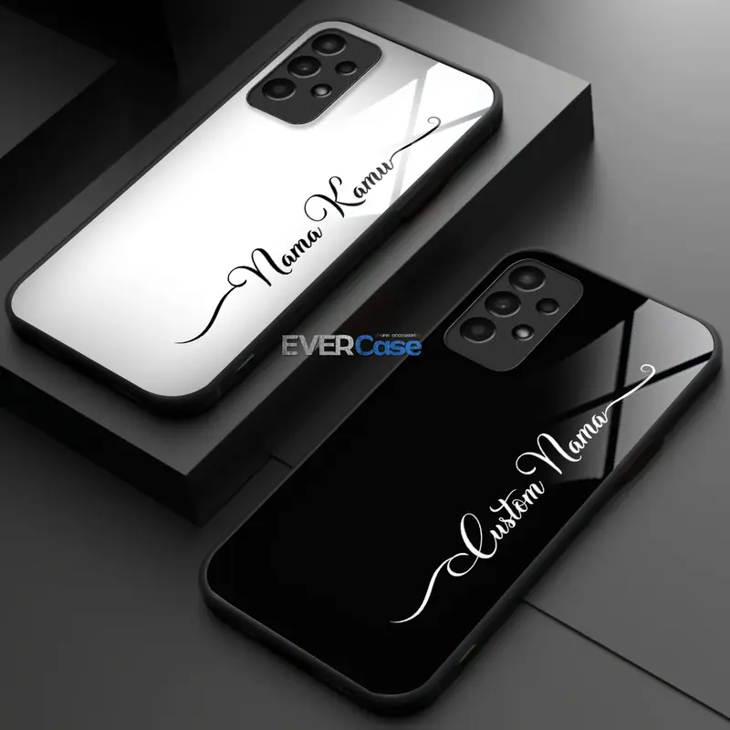 Softcase Glass Custom Case Nama Sendiri Bisa Couple Pasangan Untuk Semua Tipe HP - LIVE Tulis Tipe HP Di Catatan/ Chat Admin Silikon - CASE PREMIUM - CAMERA PROTECTION 0
