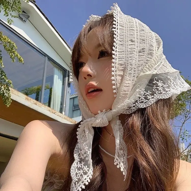 BANDO SCARF FASHION KOREA MODEL RENDA CASUAL AESTHETIC / HEADBAND SYAL RAW LACE / BANDANA KOREAN STYLE 2