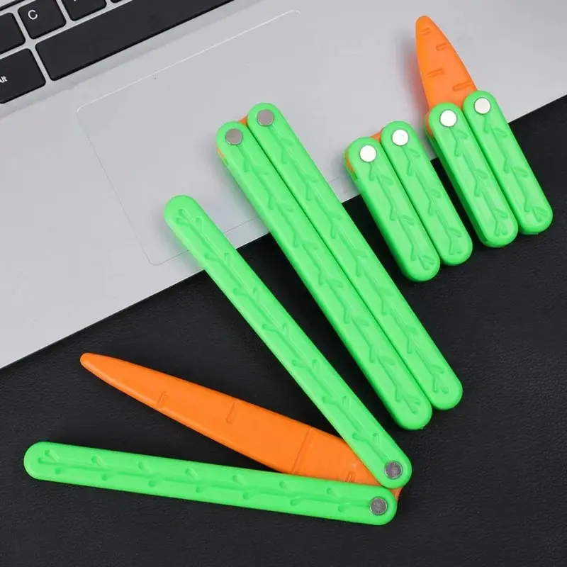 Dao gấp bằng nhựa in 3D, Thiết kế Cắt Bướm cà rốt mô phỏng, Đồ chơi dao đu đưa, dành cho người lớn, Thích hợp cho ADHD, Tự kỷ và lo âu, Ý tưởng quà tặng tuyệt vời, theo trọng lực tui mubi tui muph 5