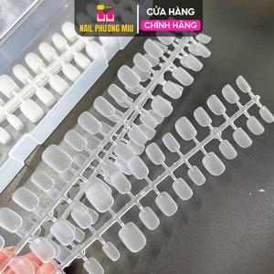 Móng Úp Nhám Trong Form Vuông Ngắn, Form Hạt Na Mỏng, Siêu Nhẹ, Dẻo, Bền Đẹp Hộp Móng Nhám Sẵn Theo Vỉ Làm Nail Tiện Lợi