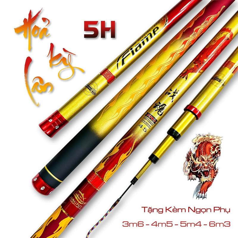   Xả Kho Hàng  Cần Câu Đài Giá Rẻ Hoả Kỳ Lân 5H-28i Tặng Kèm Ngọn 