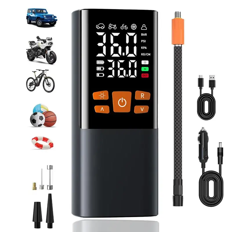 Portable Air Compressor, 3 in 1 Inflation Pump, Multifunctional Wireless Mini Inflation Pump, Suitable for Ball, Bicycle, Motorcycle & Car Tire Inflation, Vehicle 0
