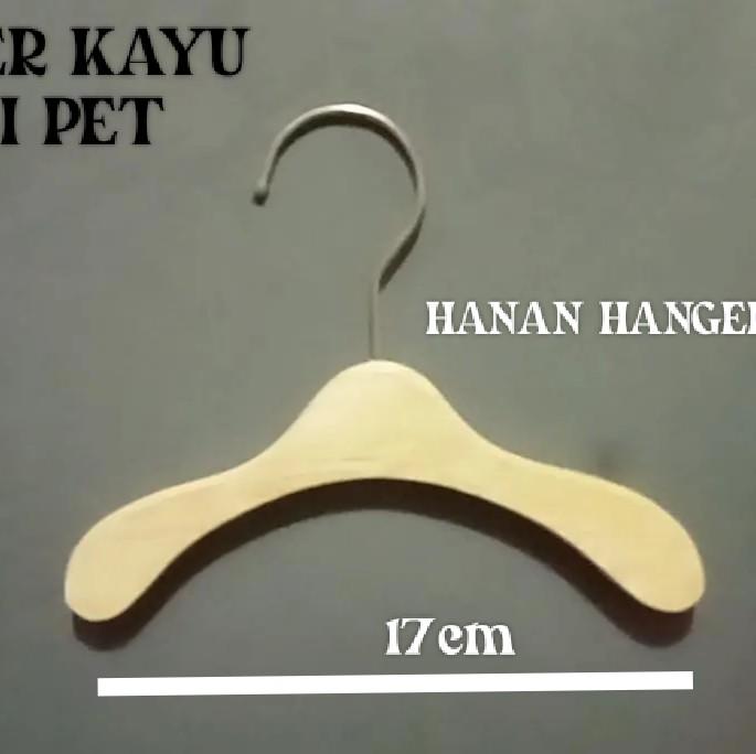 HANGER KAYU MINI PET Pakaian baju kucing baju anjing baju boneka 3