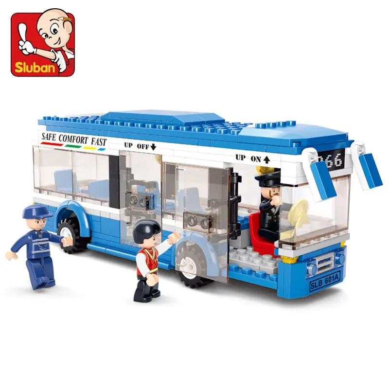 City Series Single Decker Bus Bus Compatible with LEGOE Children's Educational Building Block Toys
