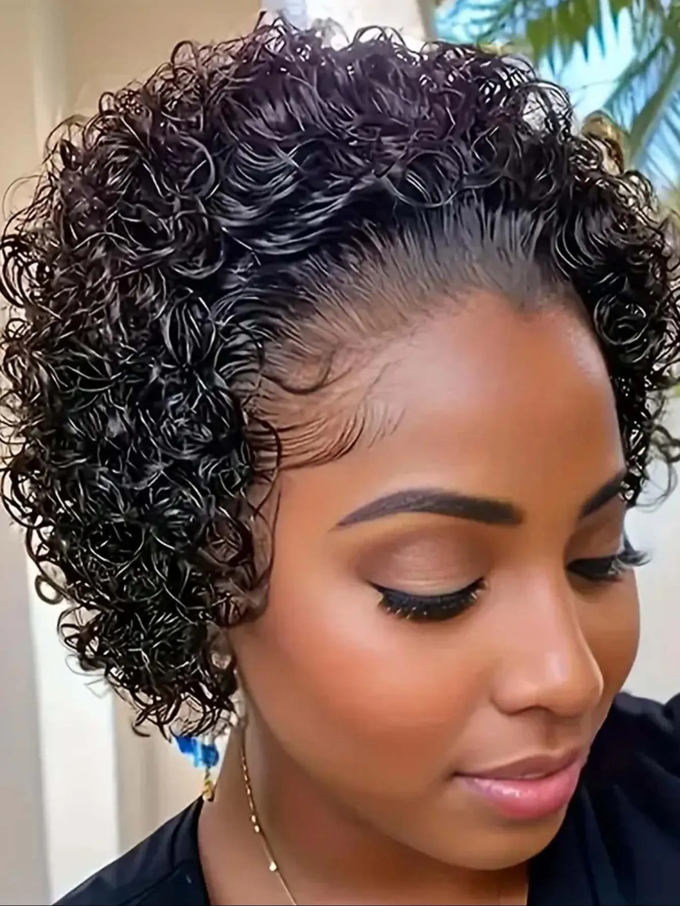 6 Inch Short Wigs for Women, Gorgeous Fluffy Wigs with Blunt Bangs, Human Hair Wigs for Party, Daily Use