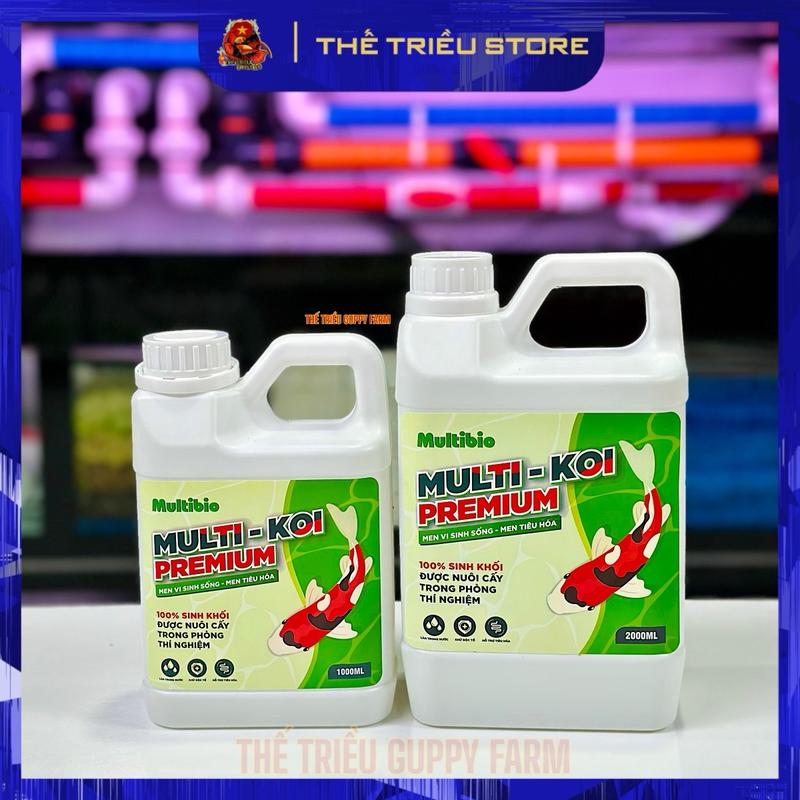 Multi Koi Premium - can 1000ml-2000ml. Vi sinh nước men tiêu hóa đậm đặc xử lý bể cá lớn bể cá koi ao hồ ngoài trời