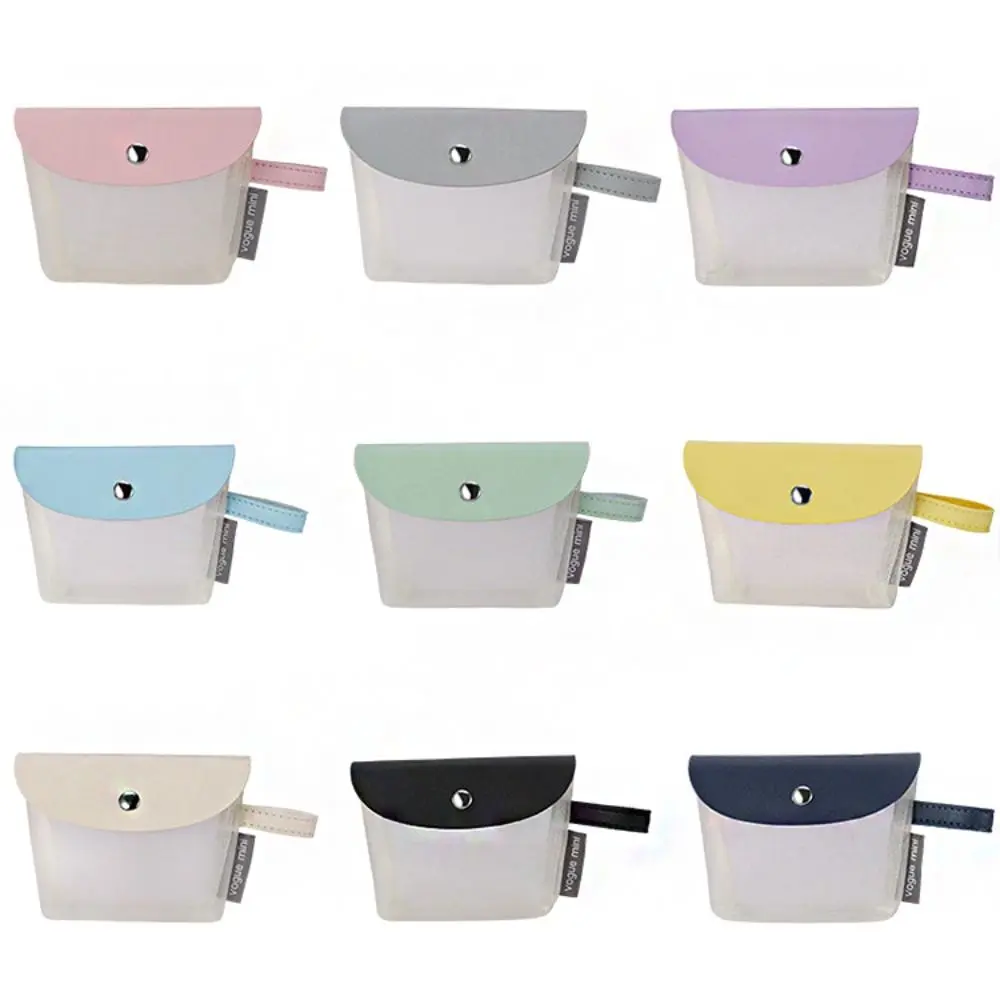 Cute Nylon Transparent Mesh Storage Bag Lipstick Bag Makeup Bag Mini Coin Purse Small Item Bag Solid Color Cosmetic Bag Travel