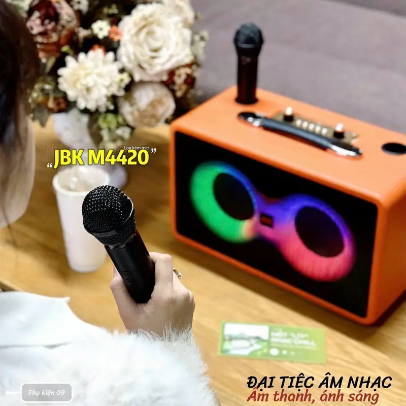 Loa Karaoke Bluetooth M4402 Tặng Kèm 2 Mic Không Dây, Bass Mạnh Âm Thanh Lớn, Bluetooth 5.2 Thế Hệ Mới 4