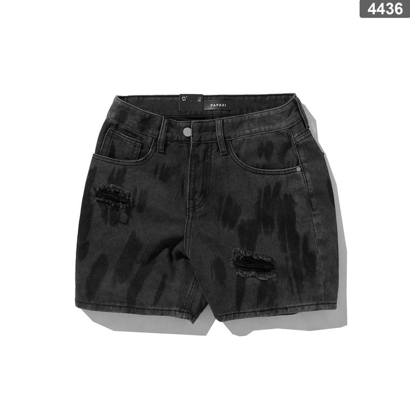 Quần short trên gối Mã_R4436, gam màu đen khói  rách, dễ phối đồ, phong cách cá tính - PAPAZI 0