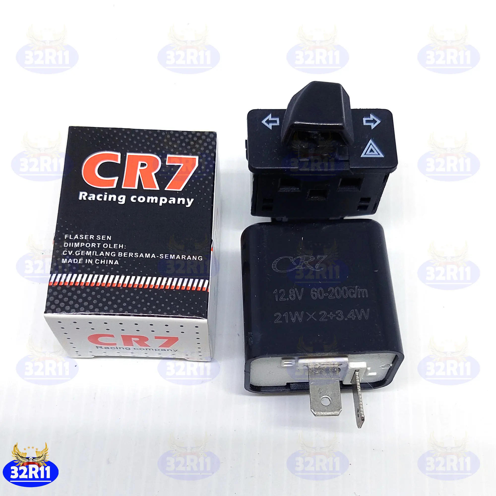 [PAKET] Flasher CR7 dan Tombol Saklar Sen Plus Hazard KECIL 30 mm Dan saklar 34mm