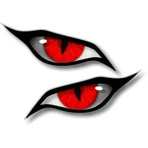 stiker gambar mata 1set kanan kiri size 15 cm ,bahan transparan print cut