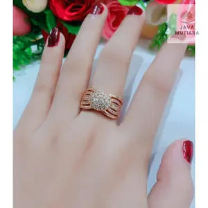PERHIASAN WANITA CINCIN MOTIF MEWAH DAN ELEGAN TERBARU FULL PERMATA ANTI LUNTUR