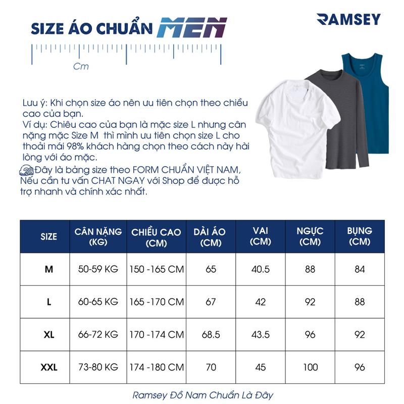 Áo Ba Lỗ Cotton Basic Cho Nam Ramsey RSC 201. Menswear Top áo  lá Nhung 6
