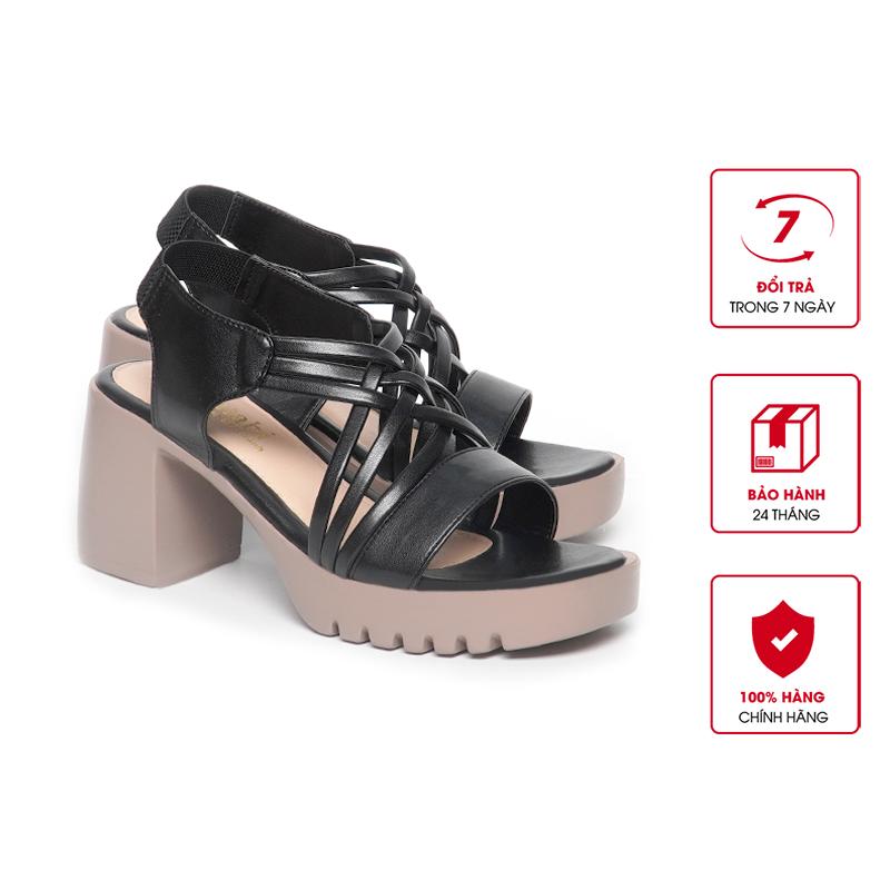 Giày Sandal Nữ Đế PU Siêu Nhẹ Cao 7cm Hanatabi Quai Đan Hậu Thun (35-39) Mã HNSDG7F1041