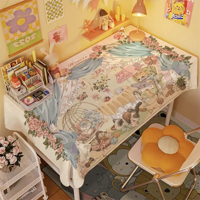 Khăn trải bàn hình trái tim Lolita Chính Hãng Dễ Thương và nữ tính, Thích hợp cho ký túc xá, Bàn trang điểm, Bàn trang điểm, Đồ Trang Trí phòng ngủ, Vải năm 2025, Nhận xét tích cực 5065 2