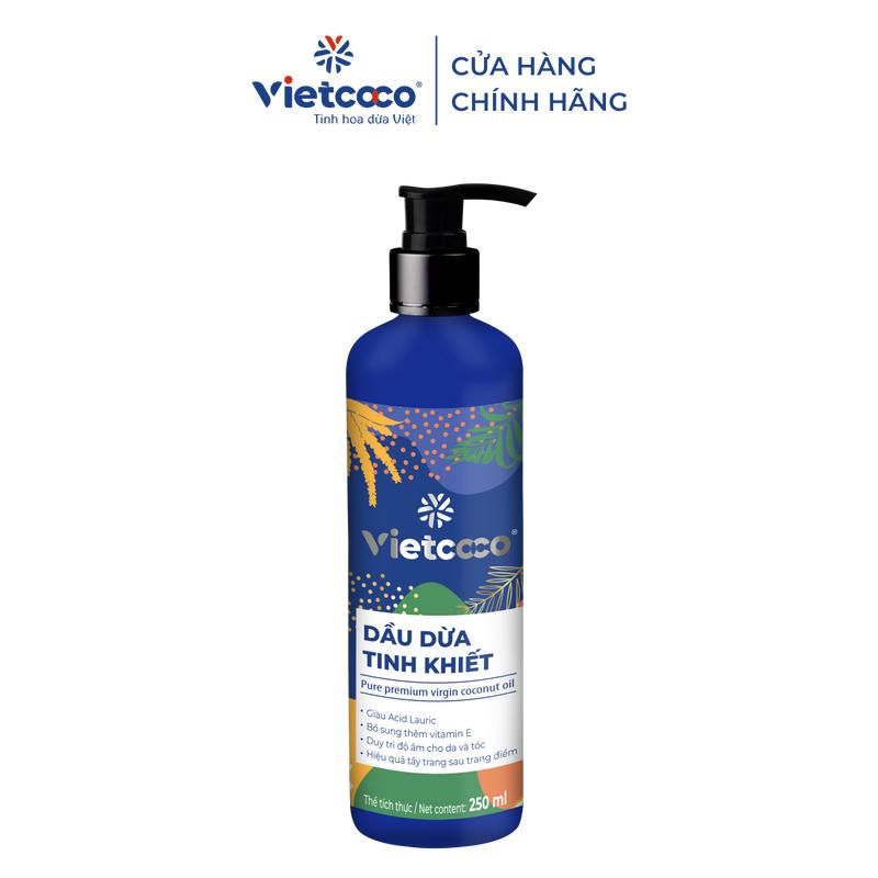 Dầu dừa tinh khiết mỹ phẩm Vietcoco dưỡng da, ủ tóc 250ml