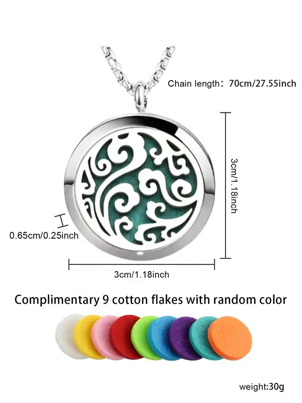 Vintage Hollow Cloud Pattern Pendant Necklace For Men & Women, Chain Necklace, Stainless Steel Jewelry 1