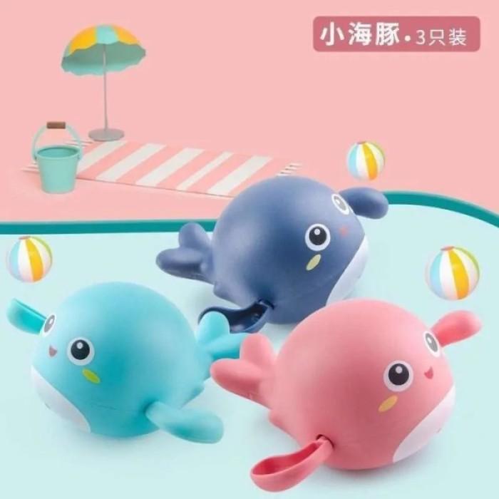 Mainan Anak Bebek Paus Penyu Mandi Bayi Putar Jarum Jam Mainan Penyu Renang Mainan Air 3