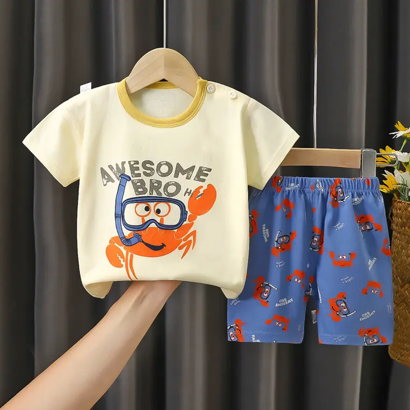 Bộ cộc tay cotton cho bé trai siêu mát, bộ hè bé trai QC "Dautaykids_HN" 3
