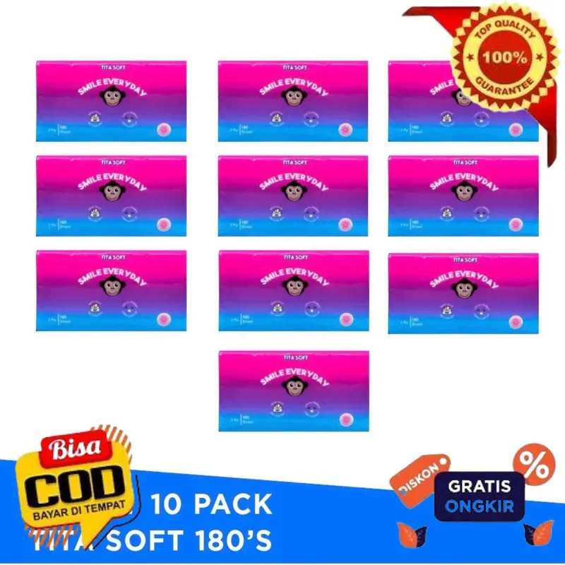 MCK - PROMO 10 Pack Tita Soft Facial Tissue 180 sheet Tisu Wajah Tisu Serbaguna Bukan Berbahan Kain Jadi Tidak Mudah Kotor 4