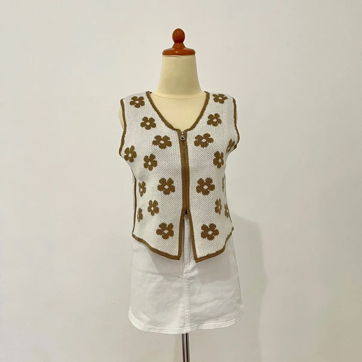 Vest Bunga Coklat - Ready Ori Bangkok | Premium Posh