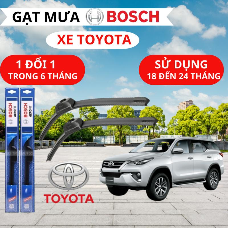 [TOYOTA] Bộ gạt mưa xe ô tô của BOSCH, lưỡi gạt mưa ô tô xương mềm lưỡi silicon siêu sạch : Camry, Vios, Altis, Fortuner, Innova,.. Cao Su gạt mưa chính hãng gạtmưaôtô