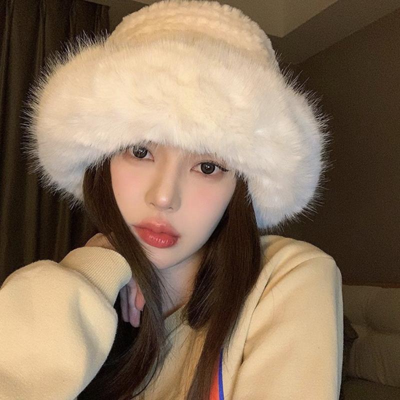  MC69 Mũ Lông Thời Trang Thu Đông Cho Nữ Nón Mông Cổ Phong Cách Thanh Lịch Ấm Áp Hat 