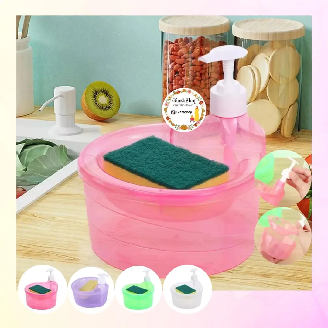 Tempat Sabun Viral Cuci Piring Bulat Pump Dispenser Mr DIY Wadah Unik Antik Kenkinian Gratis Spons Otomatis Pompa Pompa Plastik Otomatis