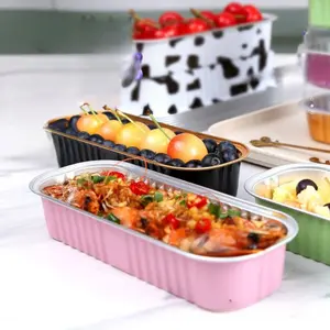 10 Pcs Tray Alumunium Foil Persegi Panjang + Tutupan Mika 200ml / Mika Dessert / Mika Aluminium Oven / MIka Masuk Oven / Mika Aluminium Tray / Mika Baking Foil / Baking Aluminium Foil / Mi